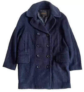 Coach Marineblau Schleife Wollmischung Mantel Gr. M Leder Akzente Neu ohne Etikett - Bild 1 von 5
