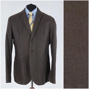 Mens Summer Sport Coat 46R US Size ESPRIT Brown Cotton Blazer Travel Jacket - Picture 1 of 12