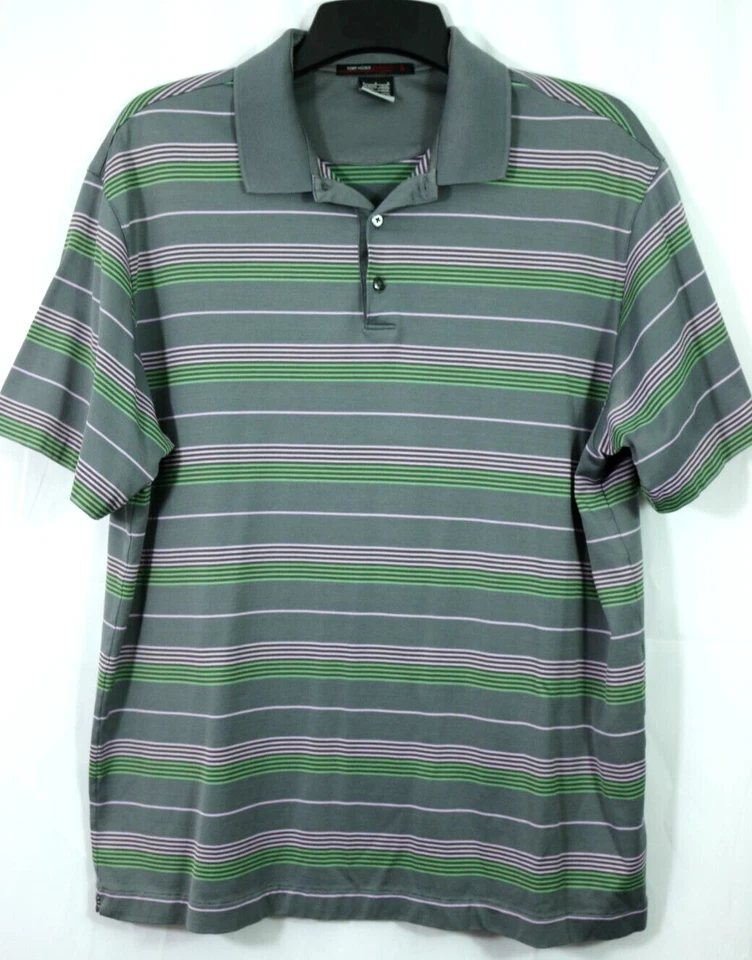 Мужской пуловер Nike Golf Tiger Woods Collection Polo L серый в розовую полоску эластичный - Изображение 1 из 4