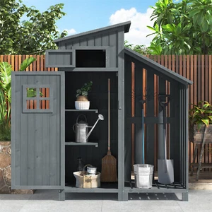 Garten und Geräteschrank Gerätehaus Geräteschuppen Gartenschrank Gartenhaus Grau - Bild 1 von 10