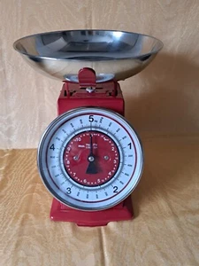 Küchenwaage✅️Waage✅️Retro Style✅️analog✅️5kg Waage✅️Top ZUSTAND✅️rot✅ - Bild 1 von 8