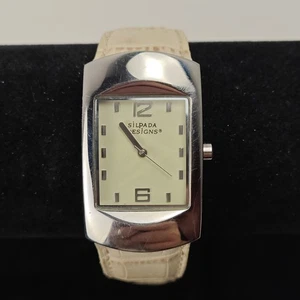 Silpada Designs Women's Watch Silver Case Leather Band- New Battery - Picture 1 of 11