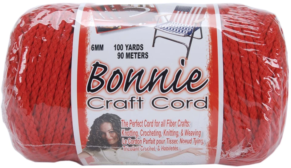 Pepperell Bonnie Macrame Craft Cord 6mmX100yd-Red - Image 1 of 1