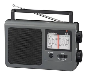 OHM AudioComm Portable Radio AM/FM Gray RAD-T785Z-H 03-5057 - Picture 1 of 10