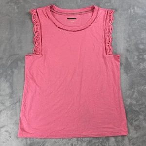 Lilly Pulitzer Damen Large Agee Rosa Spitzenbesatz Ärmellos Ösen Tank Top - Bild 1 von 4