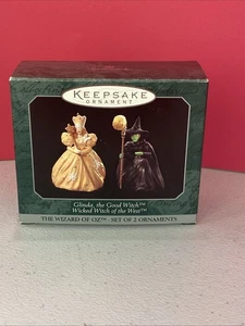 Hallmark Glinda Good & Wicked Witch Miniatur Andenken Ornament Set Oz 1997 MIB - Bild 1 von 2
