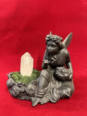 Fairy Garden Statue Featuring A Quartz In A Bed Of Moss.  - Image 1 of 4