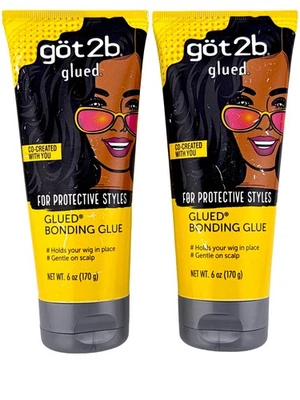 Paquete de 2 pegamento adhesivo pegado Got2b 6 oz agente de peinado transparente para pelucas NUEVO Foto 1 de 2