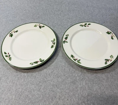 Christopher Radko замена 2 обеденные тарелки традиции Holly Berry праздник - Изображение 1 из 4