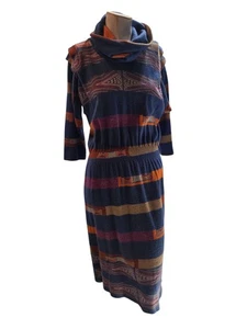 Kimberly By Bayard Women's Dress 8 Vintage 1970s Aztec Turtleneck Orlon... - Picture 1 of 9