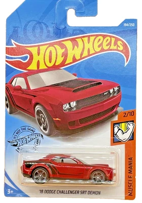 Hot Wheels Dodge Challenger SRT Demon - Tarjeta larga Muscle Mania 2018 - Coleccionista Foto 1 de 4