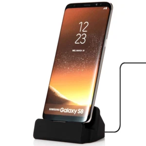 Desktop Dock Type-C USB Charging Charger Data Cradle Stand Station 2025✔BLACK - Picture 1 of 2