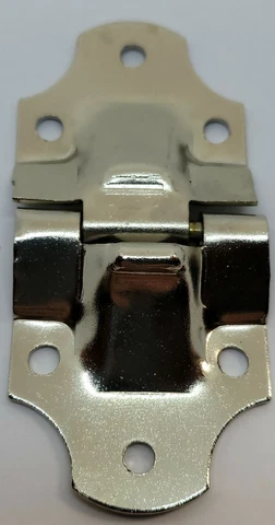 Nickel Plated Stamped Steel Trunk Stop Hinge, chest, steamer antique old vintage Cover