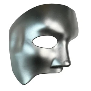 Silver Phantom of the Opera Half Face Men Masquerade Mask Costume Prom Party - Picture 1 of 4