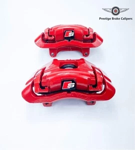 GENUINE AUDI A6 C6 FRONT LEFT + RIGHT  brake caliper 2007-2010 345/30mm RED - Picture 1 of 2