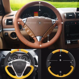 Custom PU Leather Steering Wheel Cover Stitch on Wrap For Porsche Cayenne 07-10 - Bild 1 von 11