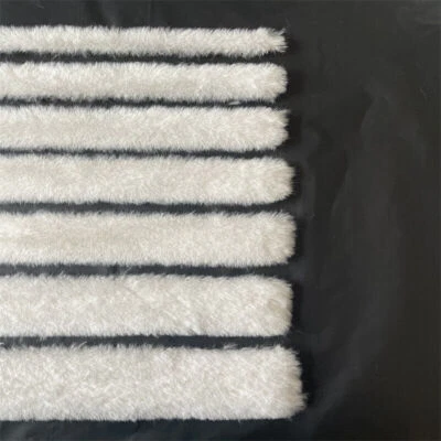 2Meter Faux Rabbit Fur White Strips Ribbon Edge Trim Sewing Clothing Cuffs Craft