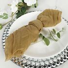5 Gold Gauze Cheesecloth Cotton Dinner Napkins Party Table Decorations