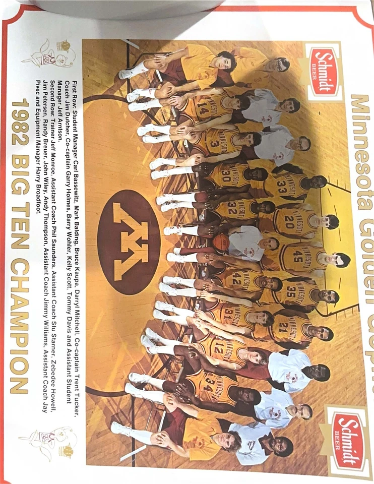 Schmidt Beer 1982 Big Ten Championship Minnesota Gopher Poster in Mint condition - Image 1 of 1
