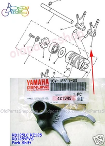 Yamaha RD125LC RZ125 RD125YPVS Shift Fork 1 NOS DT125LC Shifter Cam 10V-18511-00 - Picture 1 of 7