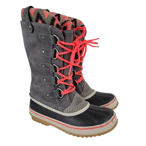 SOREL Women's Joan of Arctic Waterproof Boots 6.5 Gray Pink Removable Liners - Picture 1 of 11
