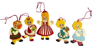 Adornos de Navidad Alemanes 4 Hermanas con Madre Madera Hechos a Mano Pintados - Imagen 1 de 8