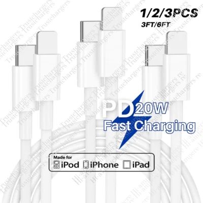 1/2/3Pack USB-C to iPhone Cable PD Fast Charger For iPhone 14 13 12 11 8 XR Cord - Image 1 of 4