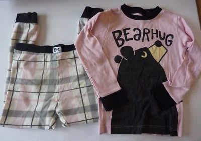 Conjunto de Pijama Lazy One Niñas Talla 6 100% Algodón Oso Abrazo Foto 1 de 3