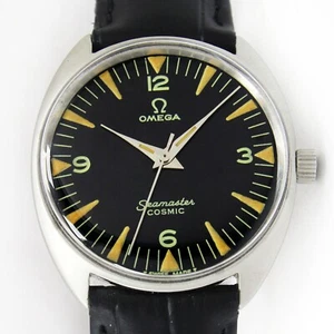 Omega Seamaster Cosmic Black Dial Winding 34mm Men Steel Watch Ref 135.016 - Picture 1 of 14