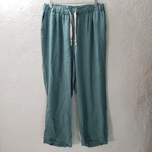 NWOT Amaryllis Sz 3X (fit like XL) Women's Teal Green Pants Loose Elastic Waist - Picture 1 of 10