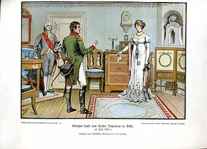 Königin Luise und Kaiser Napoleon -- W. Friedrich - Coloriert - aus 1901 - Picture 1 of 1