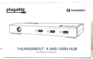 Plugable Thunderbolt 4 & USB4 Hub Single 8K/Dual 4K Displays, 60W Host Charging - Picture 1 of 8