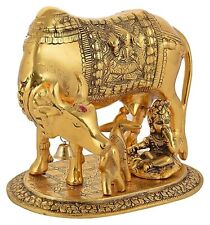 Elegant Gold Kamdhenu Cow with Calf Nandi Decorative Showpiece Perfect for Home