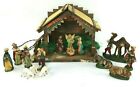 Ensemble de 16 figurines vintage Nativité italienne Manger Jésus décoration de Noël