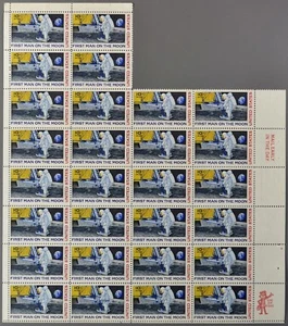 Block 28 1969 US Postal Service First Man on the Moon Stamps Scott C76 - Picture 1 of 1