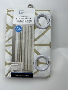 Mainstays Fabric Shower Curtain With Buitrón- In Rings 70X74 ” **NEW** - Picture 1 of 7