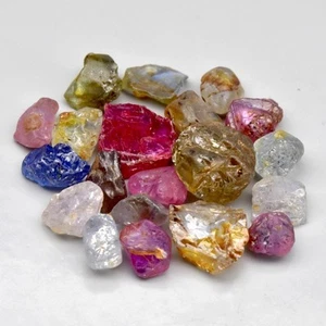20pcs Lot 31.55ct Rough Unheated Multi-Color Sapphire Gemstone, Madagascar - Picture 1 of 4