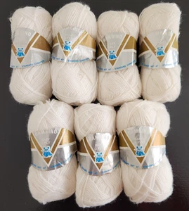 7 x 20g BALLS VINTAGE 3PLY BABY YARN PANDA BAMBINO WHITE MD IN SWAZILAND *NEW* - Picture 1 of 4