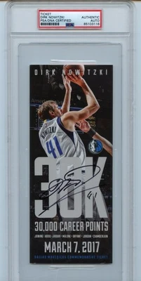 Dirk Nowitzki Signed Autograph 30K Commemorative Ticket Stub Mavericks PSA MVP - Image 1 of 2