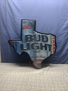 Insegna Pubblicitaria Illuminata Bud Light Shape Of Texas SignMan Cave Garage Bar Decorazione - Foto 1 di 16