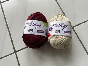 2 x Woolly Hugs Rope Taschengarn, je 200g, creme und rot, ungebraucht - Bild 1 von 4