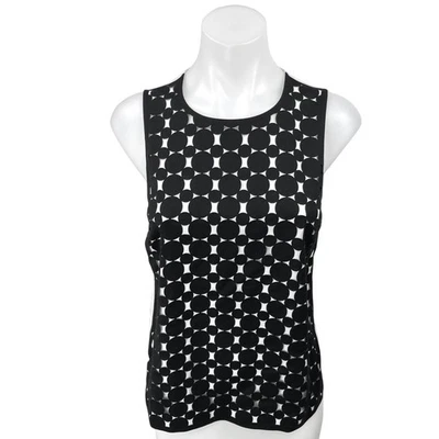 Club Monaco Black White Wool Polka Dot Sleeveless Blouse Tank Top Size XS - Image 1 of 4