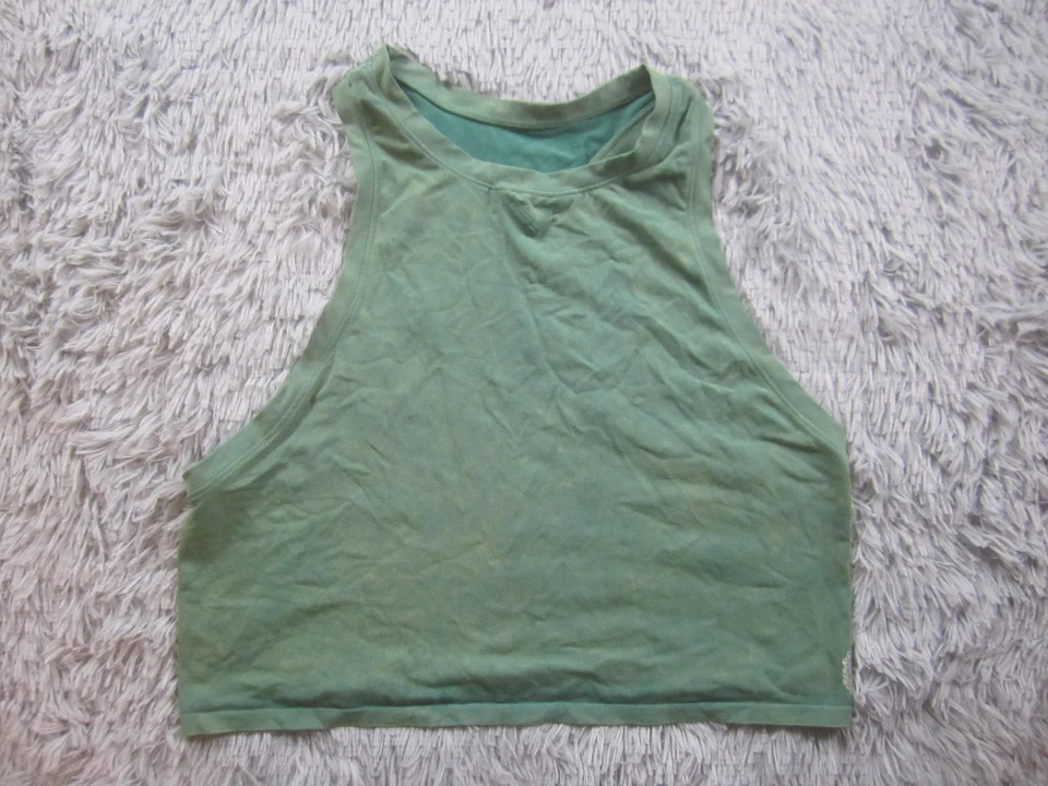 Движение рубашка женщин средний большой зеленый укороченный бак высоты шеи спортивная йога - Изображение 1 из 4