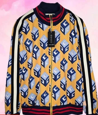 Chaqueta Gucci Cremallera Para Hombre Mr Porter XL GG Rayas Moda Pasarela 2017 Pista Italiana Foto 1 de 4