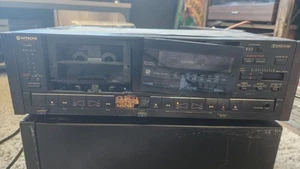Hitachi D-W77 Dual Audio Cassette Deck Player For Parts Damaged Not Working S1 - Picture 1 of 8