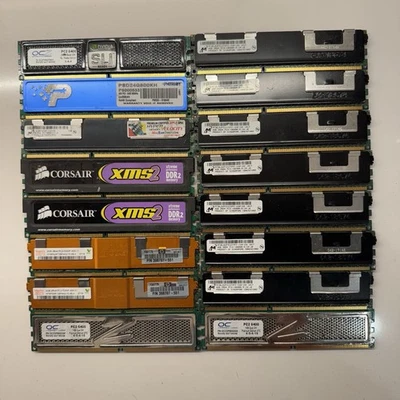 Desktop Computer RAM Memory Lot - 16 Assorted - DDR3 / DDR2 -*AS IS Untested (5) - Image 1 of 4