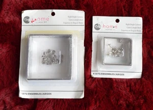 Dritz rechtwinklige Eckwinkel silberfarben 2" & 3" 2 4er-Sätze versilbertes Eisen Neu in Verpackung - Bild 1 von 2