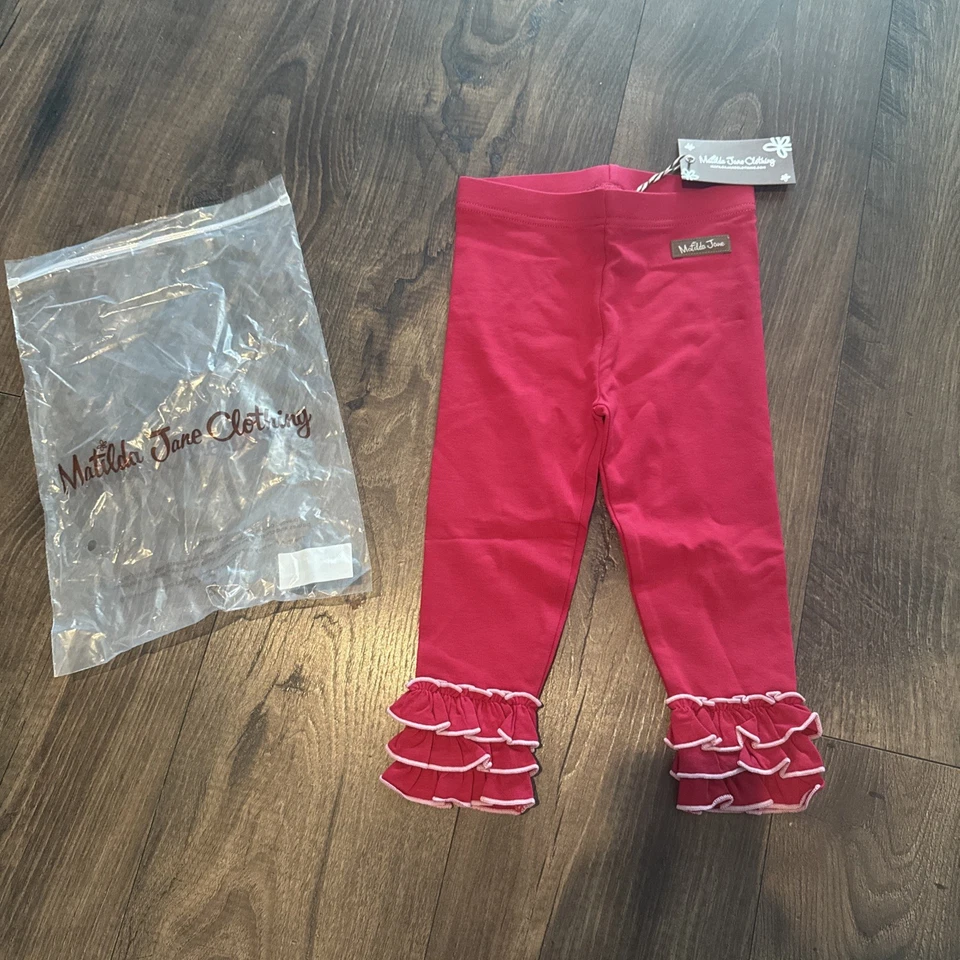 NUEVO CON ETIQUETAS Leggings Matilda Jane Niñas Rojos 18-24m Nuevo Bebé Rojo Legging Nuevo con Etiquetas Foto 1 de 4