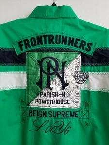 Pfarrhemd grün Kragen Langarm Logo Powerhouse Front Runners Reign Gr. L - Bild 1 von 10