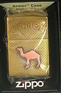 Rare Limited Production Armor Brass Copper Camel Badge Zippo Lighter - Bild 1 von 1